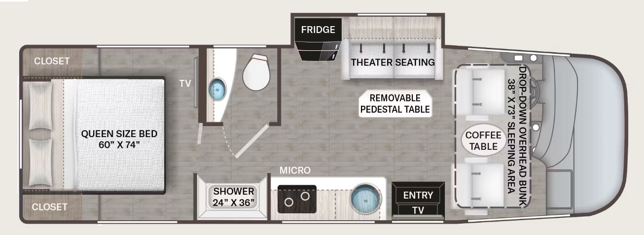 2025 THOR MOTOR COACH VEGAS 26.1, , floor-plans-day image number 0